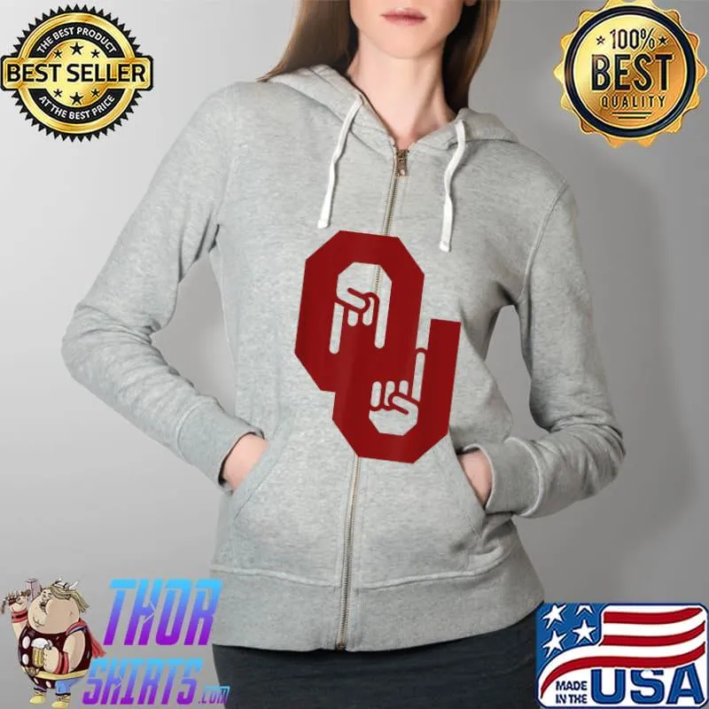 Horns Down Beat Texas T-Shirt Full Zip Hooded