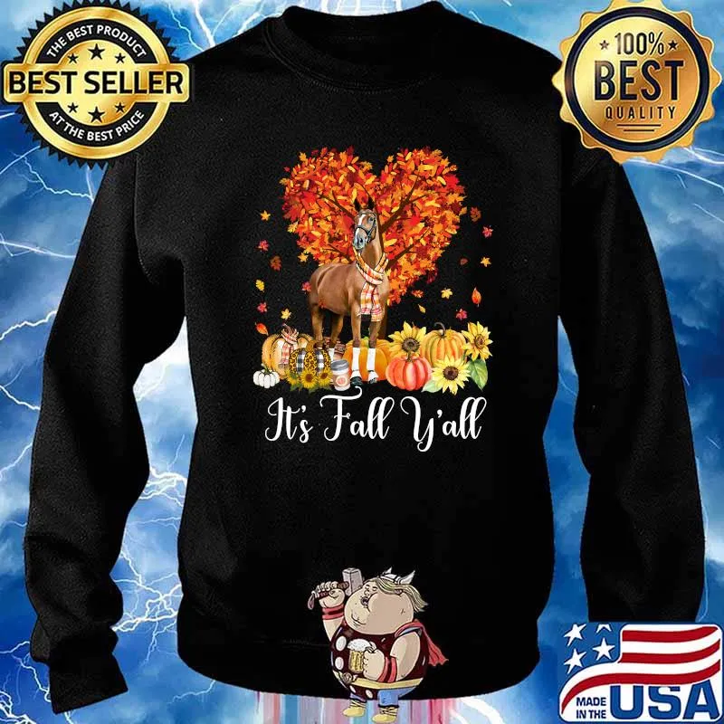 Horses Thanksgiving It's Fall Y'all Happy Fall Autumn Season T-s Sweater