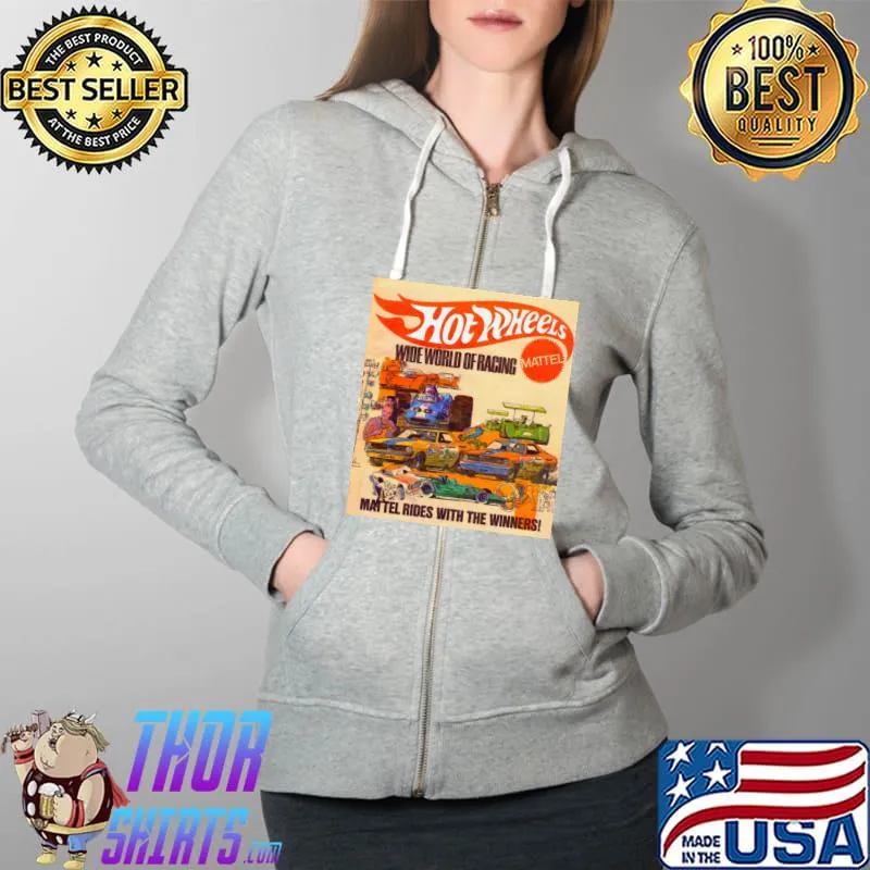 Hot Wheels Vintage Wide World of Racing Poster T-Shirt Full Zip Hooded
