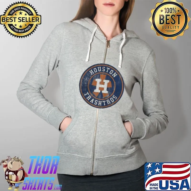 Houston Trashtros Asterisks Raglan Baseball Shirt Full Zip Hooded