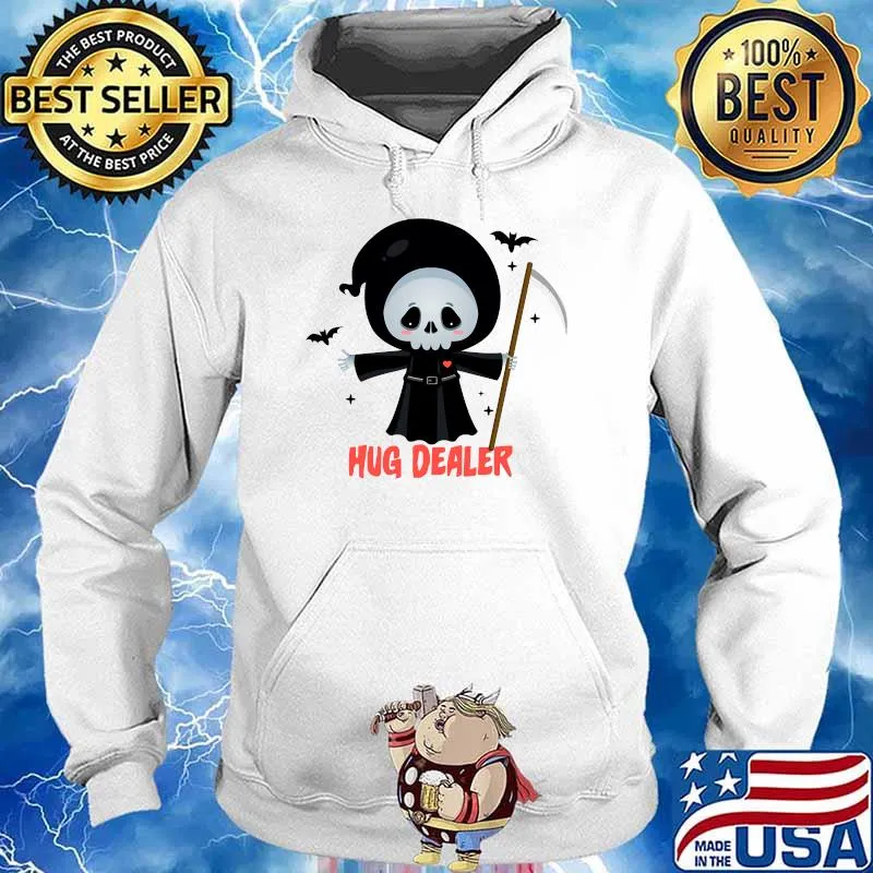 Hug Dealer Grim Reaper Halloween Pun T-Shirt Hoodie