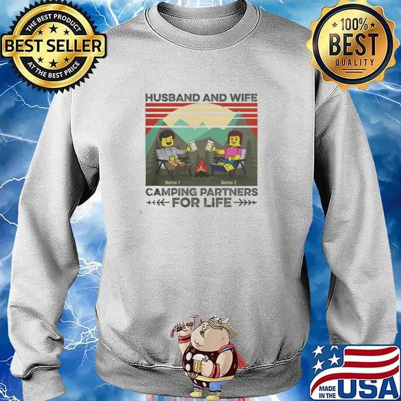 Husband And Wife Camping PArtners For Life Vintage Shirts Sweater