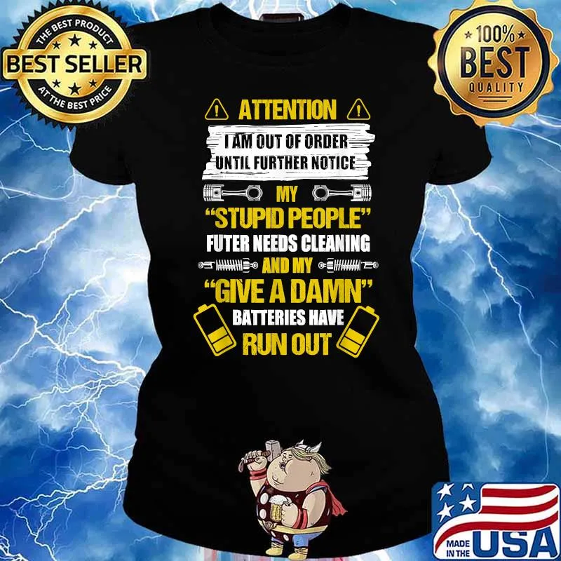 I Am Out Of Order Until Further Notice My Stupid People T-Shirt Ladies tee
