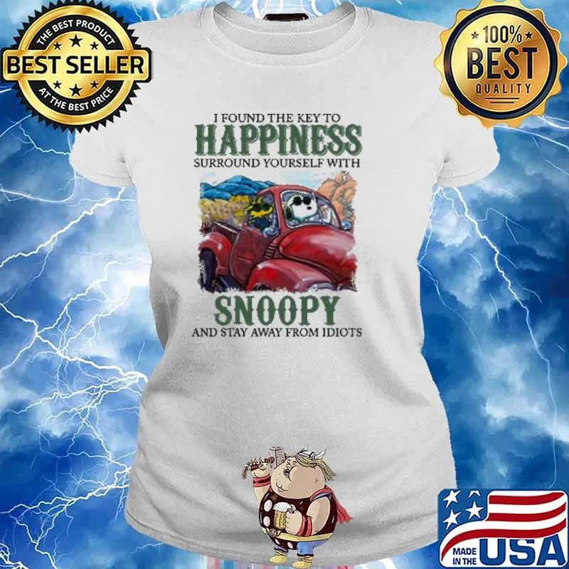 I Found The Key To Happiness Surround Yourelf With Snoopy And Charlie Brown Friends Shirt Ladies tee