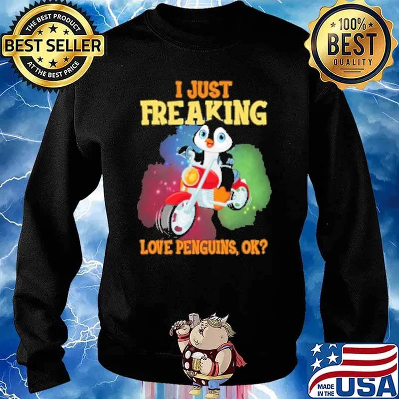 I just freaking love penguin motorcycle s Sweater