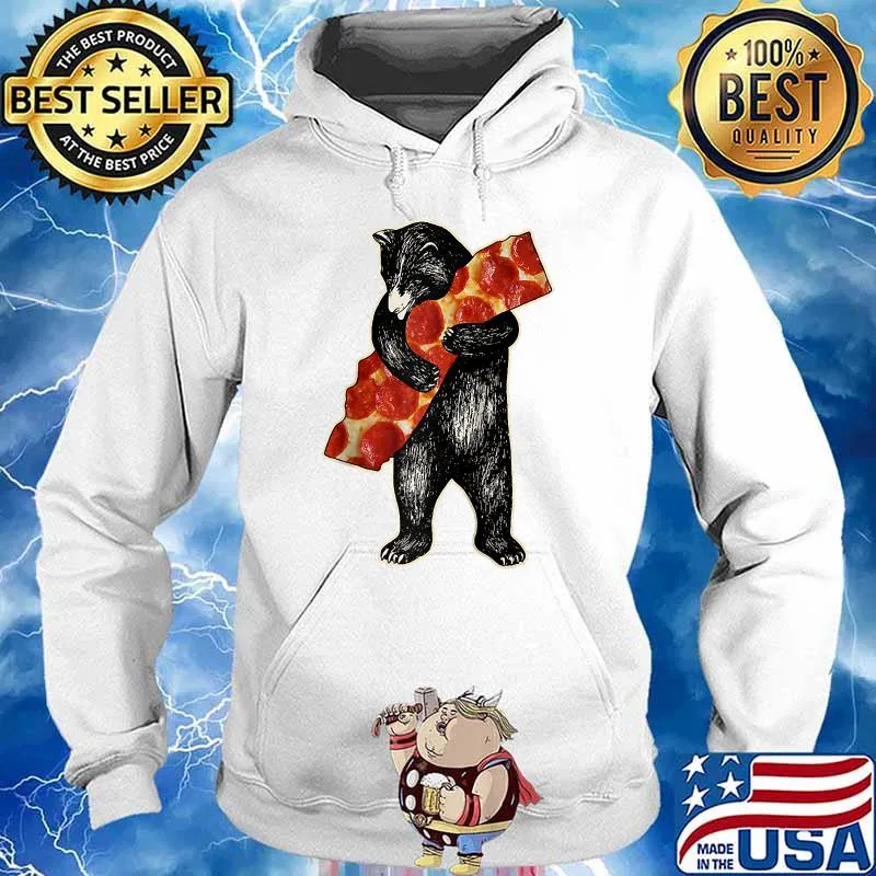 I Love California Pepperoni Pizza Bear Hugging California Raglan Baseball T-s Hoodie