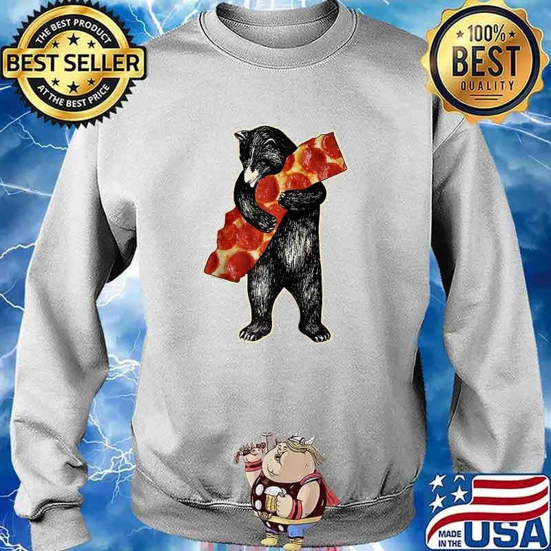 I Love California Pepperoni Pizza Bear Hugging California Raglan Baseball T-s Sweater