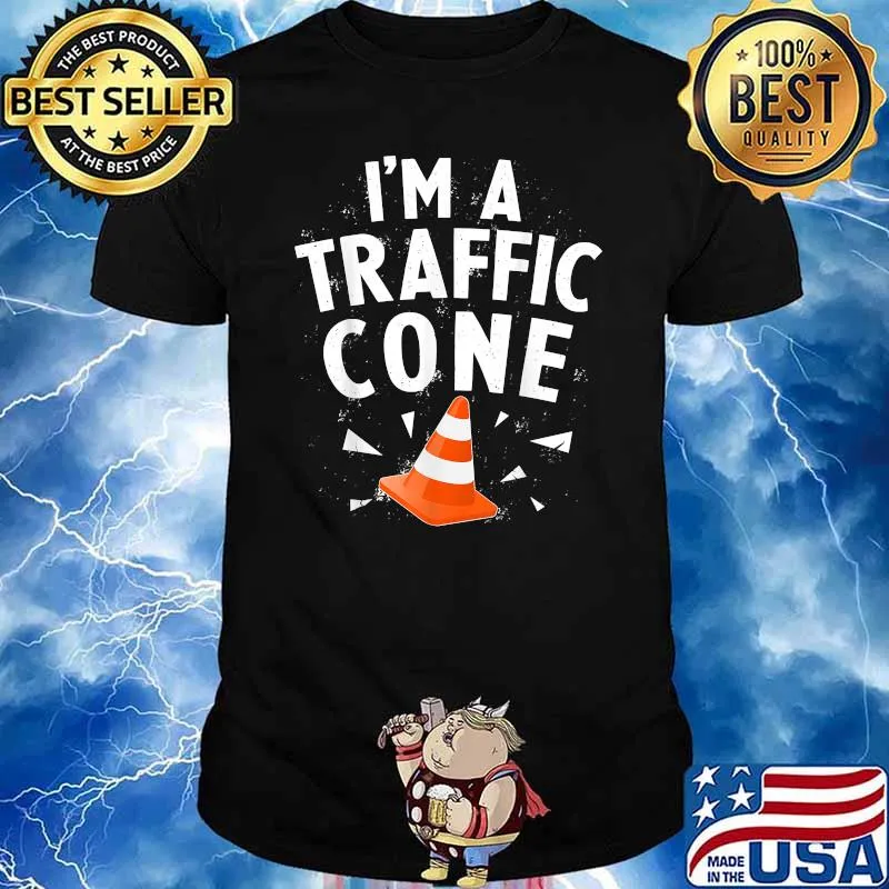 I'm A Traffic Cone Tee Lazy Easy Simple Halloween Costume T-Shirt
