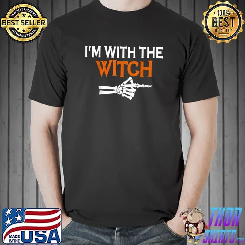 I'm With The Witch Halloween Couple for Men Funny T-Shirt Unisex