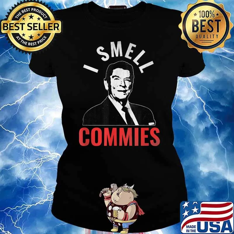 I smell commies Ronald Reagan political vintage T-Shirt Ladies tee