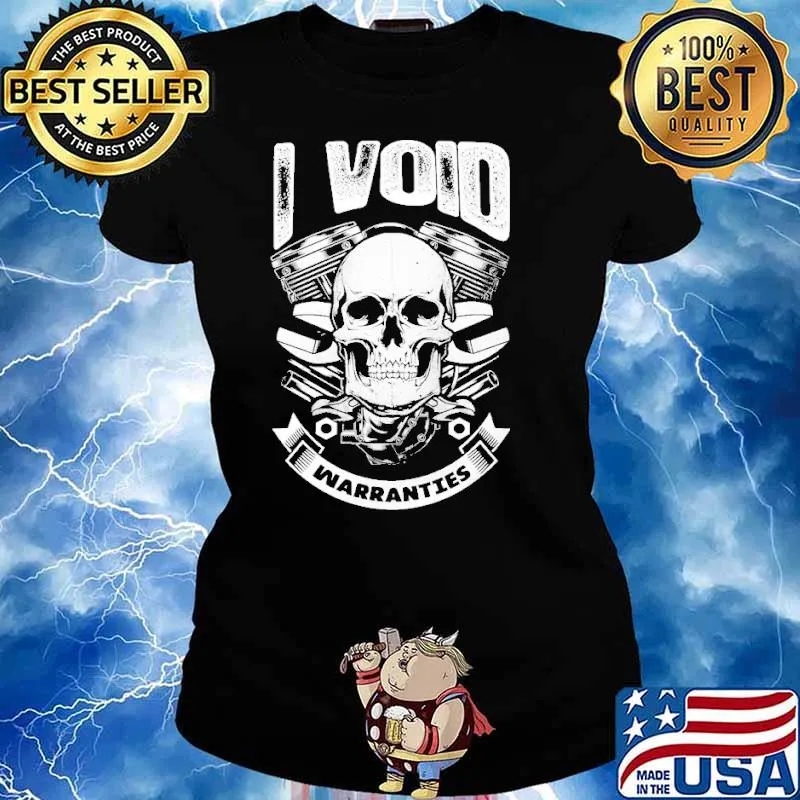 I Void Warranties Skull Mechanic Shirt Ladies tee