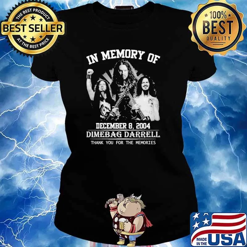 In Memory Of December 8, 2004 Dimebag Darell Thank You For The Memories Musician Shirt Ladies tee