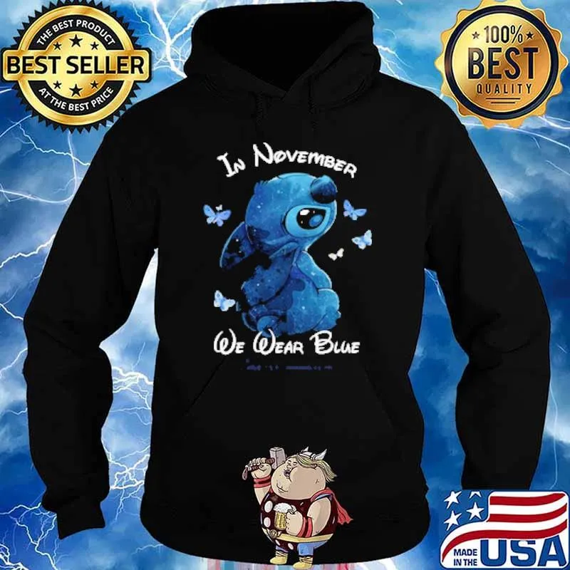 In November We Wear Blue Stitch s Hoodie