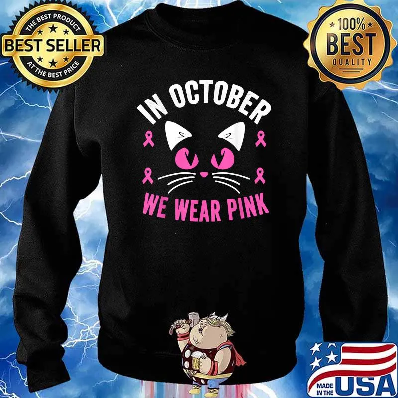 In October We Wear Pink Breast Cancer Awareness Kids Toddler T-Shirt Sweater