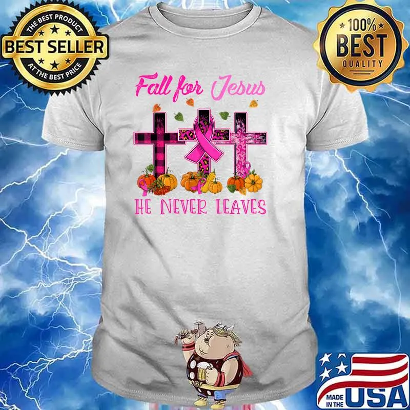 In october we wear pink Jesus cross breast cancer awareness T-Shirt
