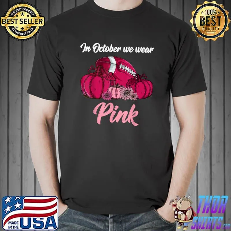 In October We Wear Pink Sugar Skull Breast Cancer Gift T-Shirt