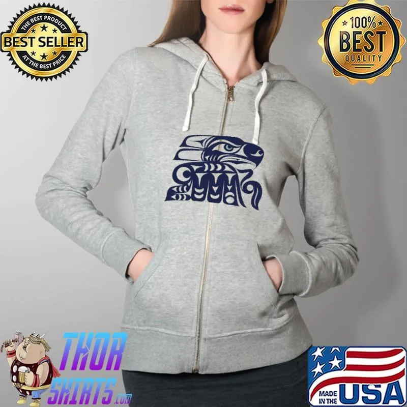 Indian Tribe Coast Salish Inspired Seahawks s Full Zip Hooded