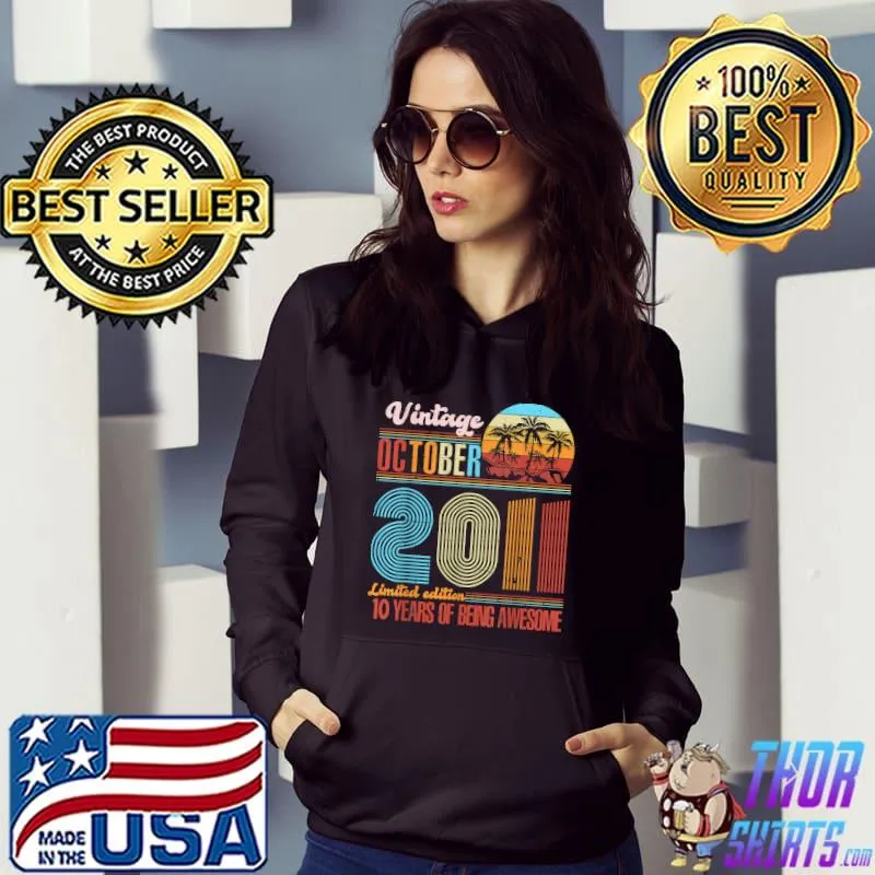 Is Now 10 Double Digits Awesome Since October 2011 Retro T-Shirt