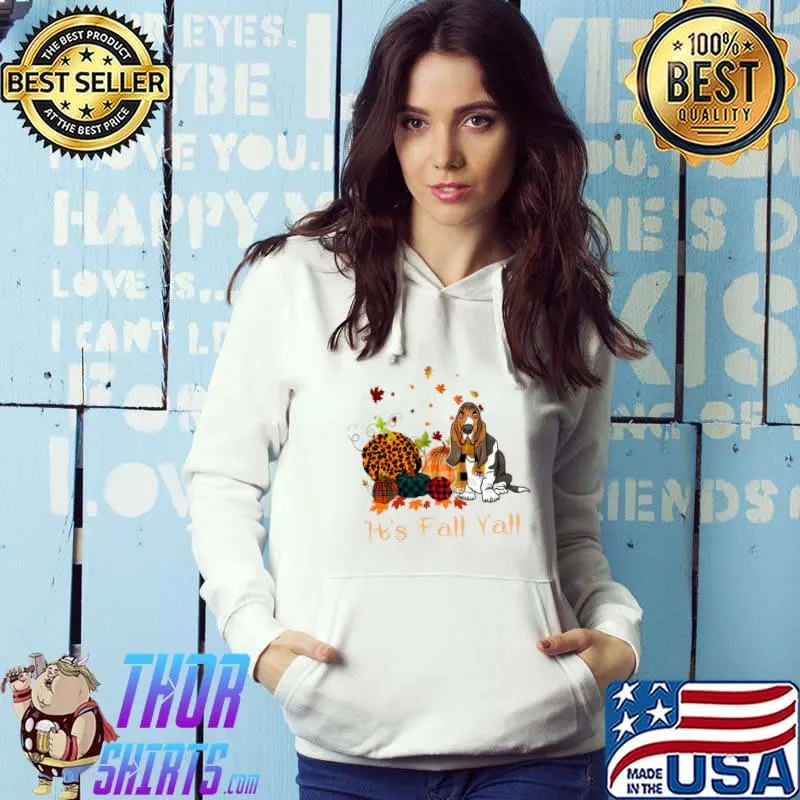 It's Fall Yall Basset Hound Pumpkin Dog Thanksgiving Costume T-shirt