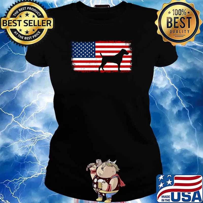 JACK RUSSELL TERRIER Patriotic American Flag Vintage T-s Ladies tee