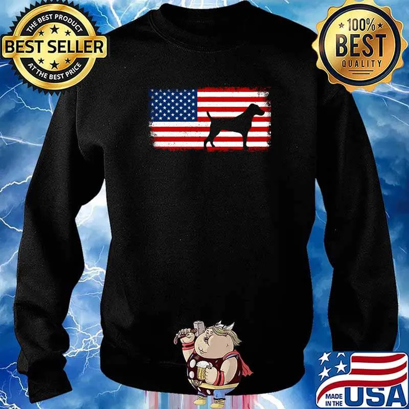 JACK RUSSELL TERRIER Patriotic American Flag Vintage T-s Sweater