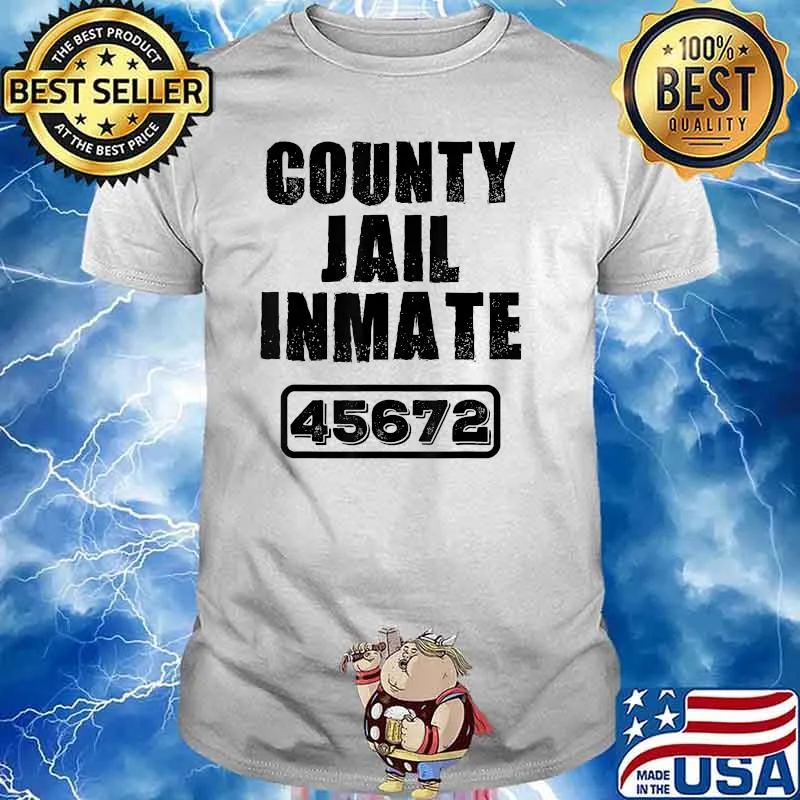 Jail Inmate 45672 Funny Prisoner Halloween Prison Costume T-Shirt