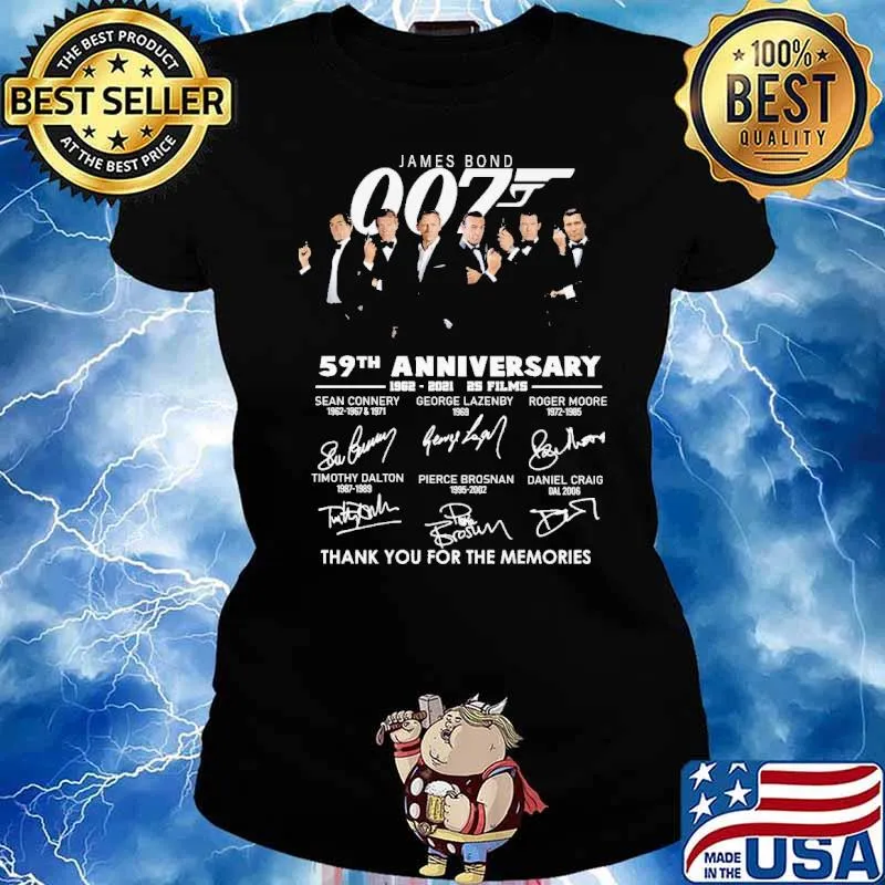 James Bond 007 59th Anniversary Thank You For The Memories Shirt Ladies tee