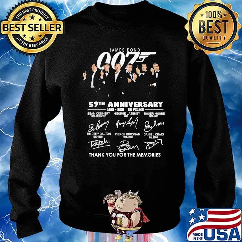 James Bond 007 59th Anniversary Thank You For The Memories Shirt Sweater