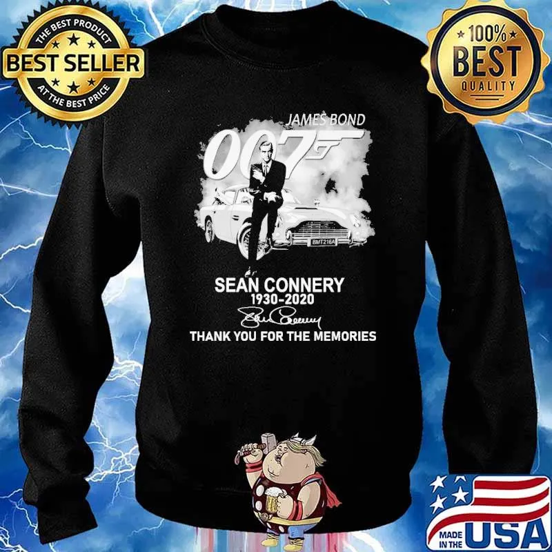 James Bond 007 Sean Connery 1930 2020 Thank You For The Memories s Sweater
