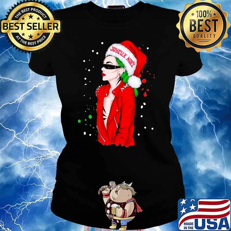 Joyeux noel wear hat santa christmas s Ladies tee