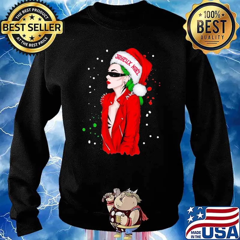 Joyeux noel wear hat santa christmas s Sweater