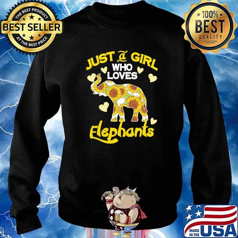 Just A Girl Who Loves Elephant Sunflower Shirt Sweater