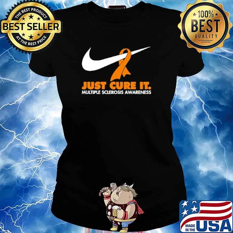 Just cure it multiple sclerosis awareness nike logo s Ladies tee