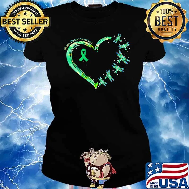 Kidney Disease Awareness Heart Shirt Ladies tee
