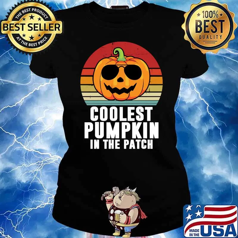 Kids Coolest Pumpkin In The Patch Boys Girls Halloween T-Shirt Ladies tee