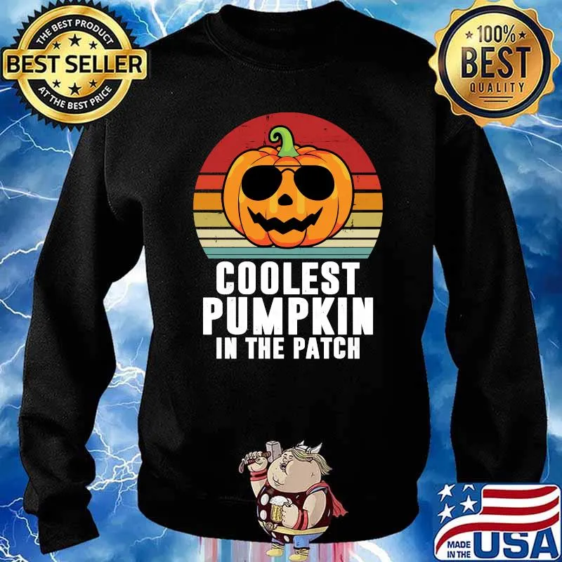 Kids Coolest Pumpkin In The Patch Boys Girls Halloween T-Shirt Sweater