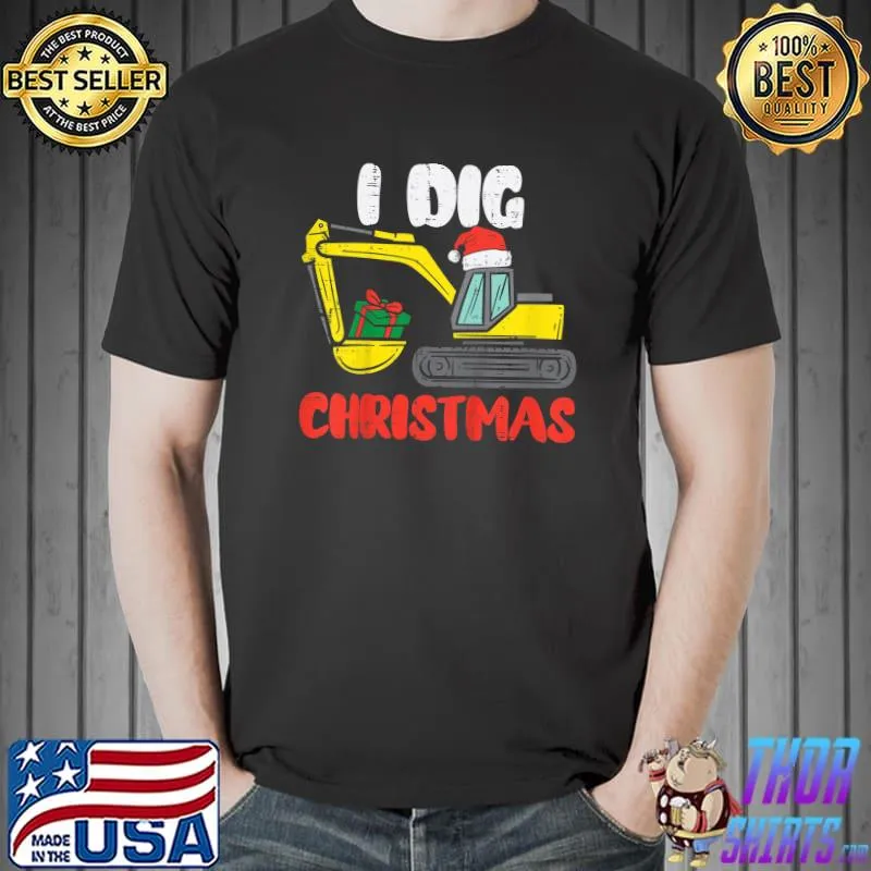 Kids I Dig Christmas Excavator Xmas PJs Toddler Boys Kids Pajamas T-Shirt