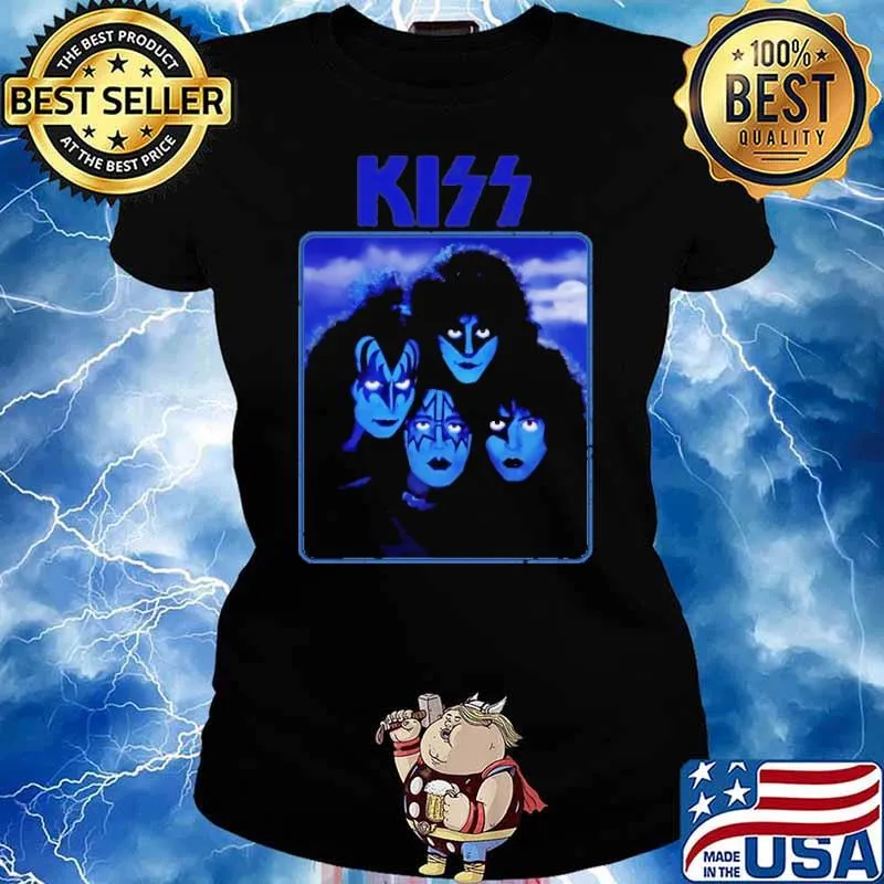 Kiss Horror Blue Shirt Ladies tee