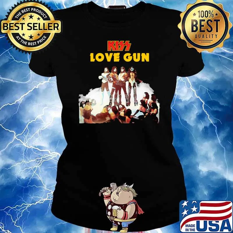 Kiss love gun rock music s Ladies tee