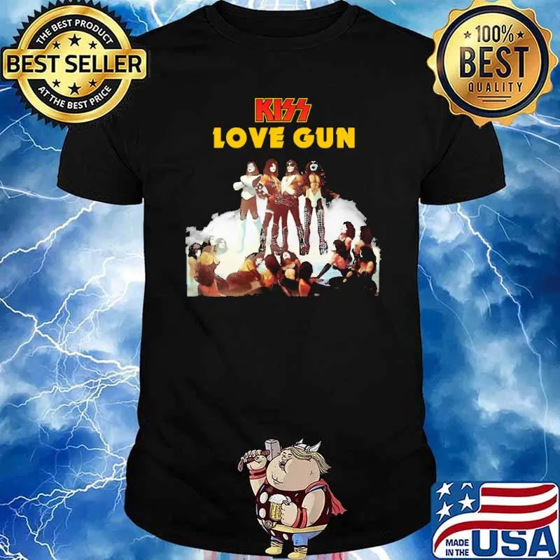 Kiss love gun rock music shirt
