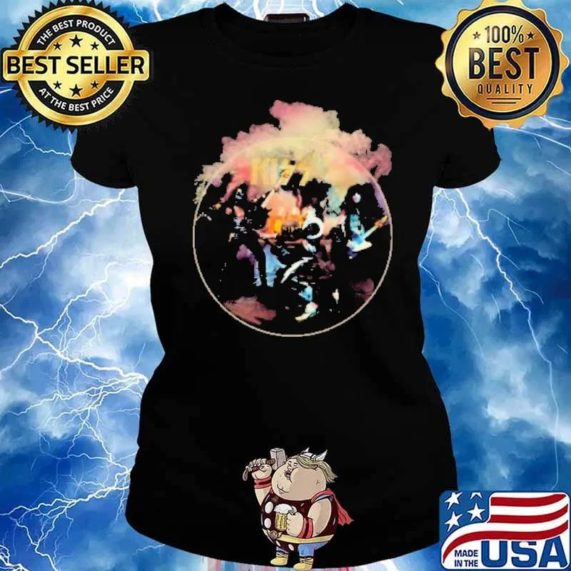 Kiss smoke rock music s Ladies tee