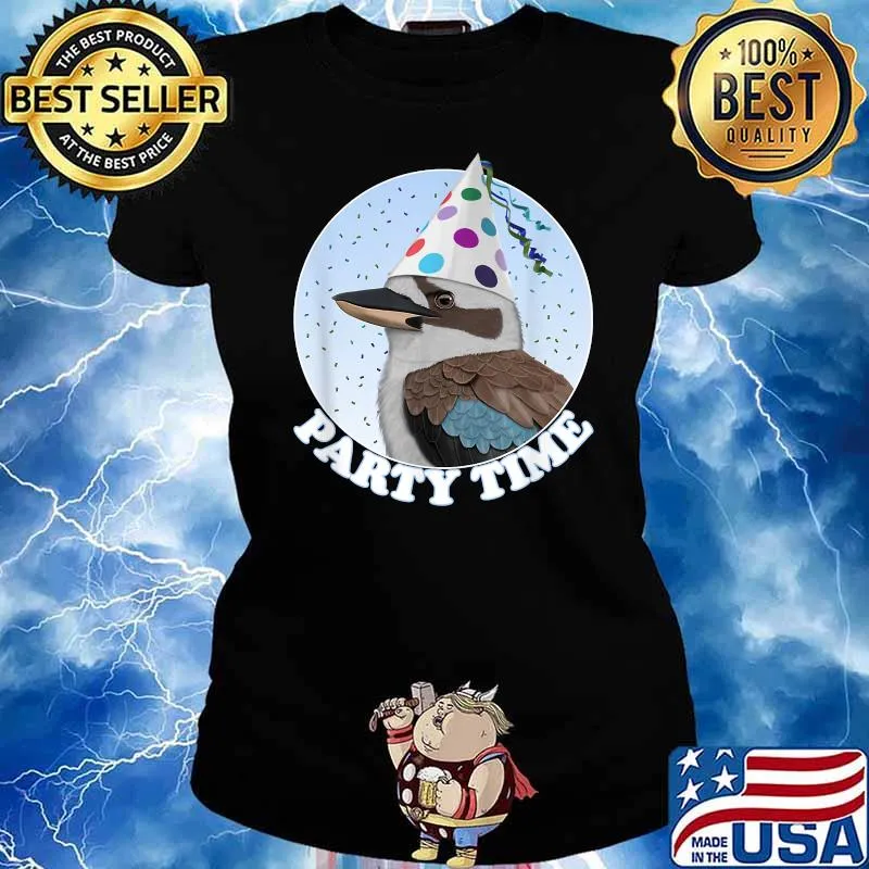 Kookaburra Bird Birder Birdlover Party Time Animal Biologist T-Shirt Ladies tee