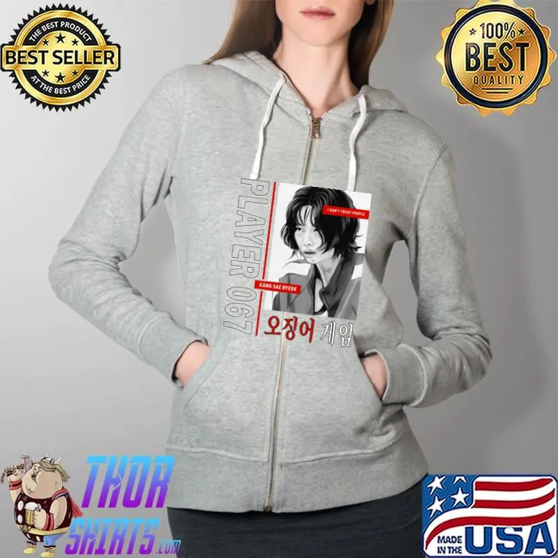 Korean Player 067 Squid Game T-Shirt Full Zip Hooded