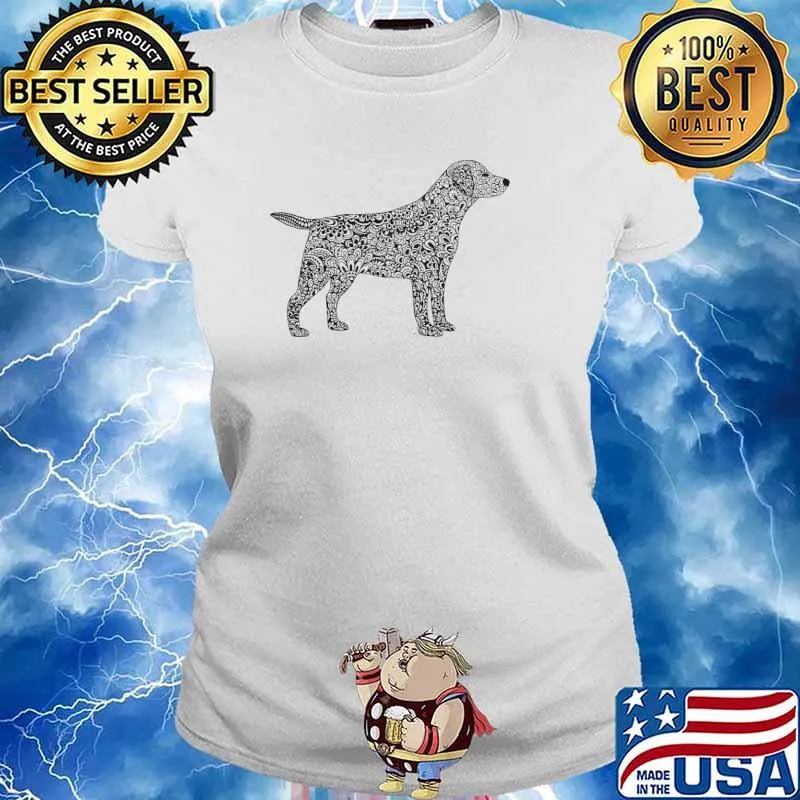 Labrador hippie dog T-Shirt Ladies tee