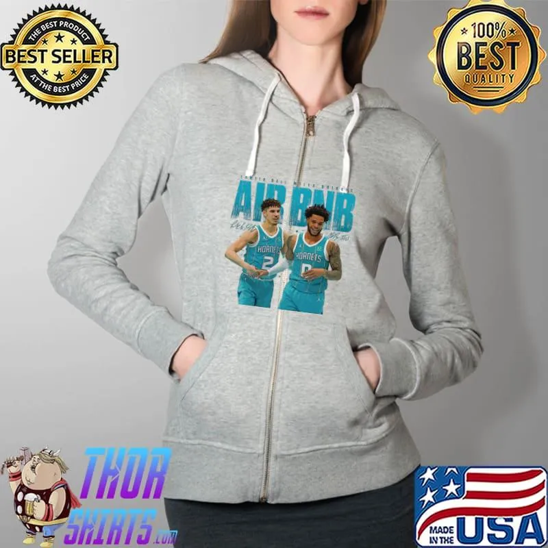 LaMelo Ball x Miles Bridges Air BNB signatures T-Shirt Full Zip Hooded