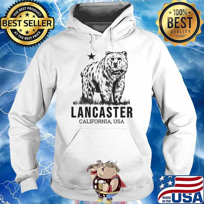 Lancaster California USA Grizzly Bear T-Shirt Hoodie