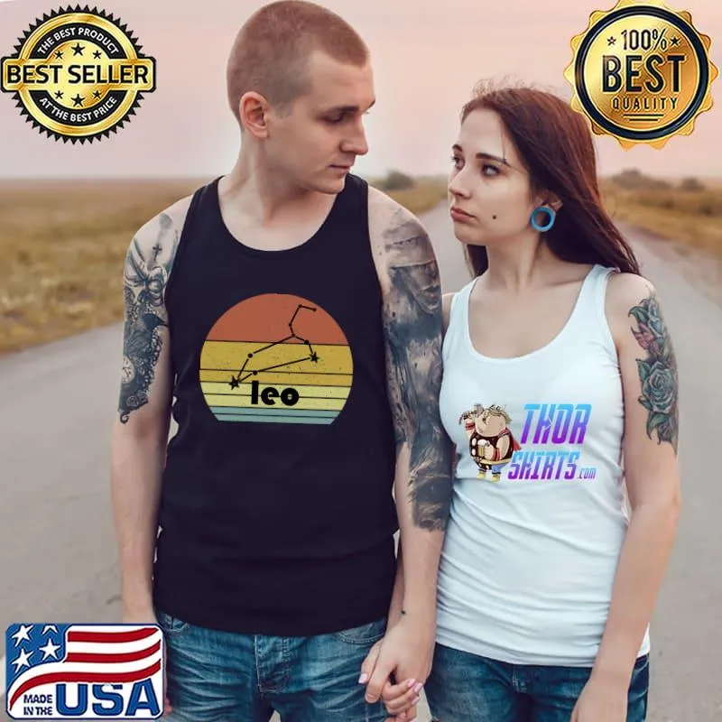 Leo Zodiac Sign Constellation Stars Astrology Vintage T-Shirt Tank Top