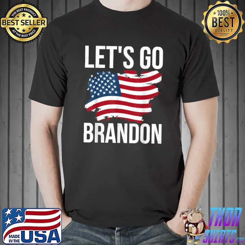 Let's Go Brandon Conservative Anti Liberal american flag T-Shirt Unisex