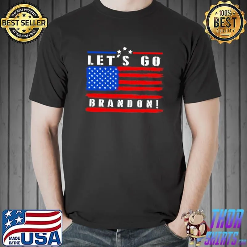 Let's Go Brandon Conservative Anti-Liberal vintage US Flag T-shirt