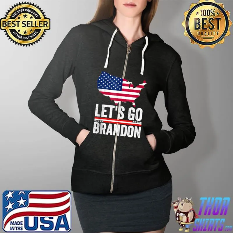 Let's Go Brandon Flag Sunglasses Funny Anti Bien Club T-Shirt Full Zip Hooded